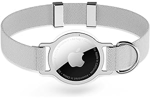 ZOWPET AirTag Cat Collar, Ultra Elastic Cat Tracker Collar with Apple Air Tag Holder, [Lightweight & Scratch Resistant] Stepless Adjustable GPS Pet Tracking Collars for Cats Kittens (Grey)