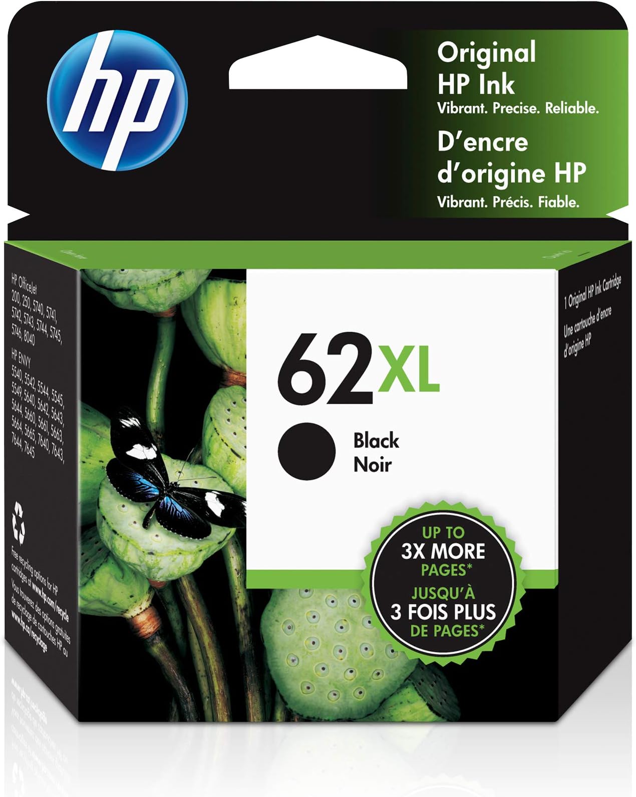 HP C2P05AE#UUQ 62XL - 12 ml - High Yield - black - original - ink cartridge - for Envy 55XX 56XX 76XX Officejet 200 250 252 57XX 8040 - (Consumables > Ink and Toner Cartridges)