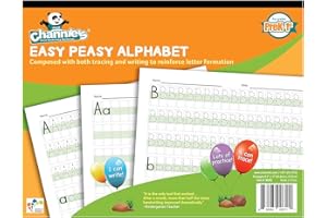 Channie's Easy Peasy Alphabet Tracing Book for Kids Ages 3-5, Pre K & Kindergarten Writing Workbook for Handwriting & Tracing, Effective Alphabet Practice With Color-Coded Blocks