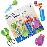 Learning Resources Sand & Water Fine Motor Set, Construction Toy, 4 Pieces, Ages 3+ (LER5559)