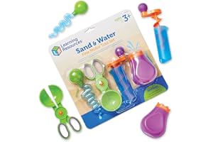 Learning Resources Sand & Water Fine Motor Set, Construction Toy, 4 Pieces, Ages 3+ (LER5559)
