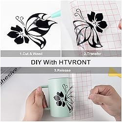 HTVRONT Black Permanent Vinyl - 12" x 14 FT Glossy