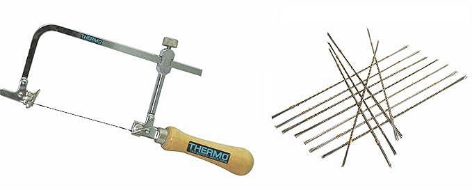 THERMO Made of Steel Adjustable Coping Hand Saw with 144 Piece Blades (75mm Inner Height)