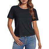 MAGCOMSEN Womens Crop Tops Basic Summer Cropped T-Shirts Loose Fit Cotton Short Sleeve UPF 50+ Boxy Tee Shirts