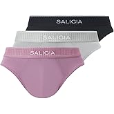 SALIGIA Men’s Briefs Sexy, Tag-Free & 60s Luminous Modal-Cotton Blend Underwear with Supportive No-Fly Pouch 3-Pack