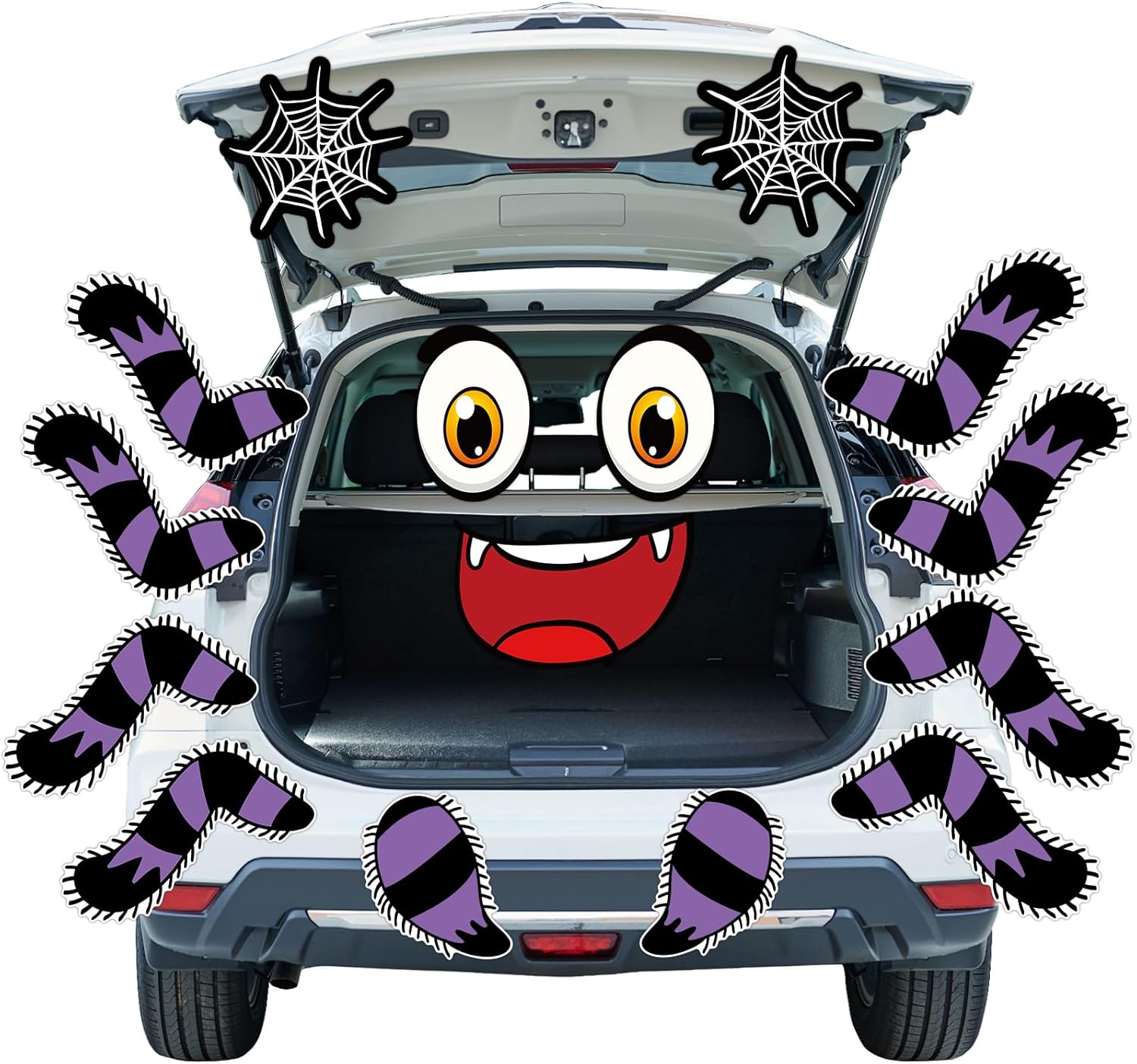 Garage Door Decorations - Halloween Trunk or Treat Car Decorations Kit Spider Halloween Decor for Outdoor Archway Garage Door 15Pcs