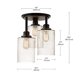 GLOBE Electric 65904 3-Light Bronze Semi-Flush