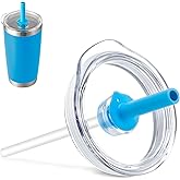 Bluwing 20 oz Tumbler Lid with Straw for YETI, Replacement Lid for YETI Rambler 20 oz Tumbler, 24oz Mug, 25 oz Straw Mug, BPA Free Lids(Blue)