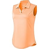 G Gradual Sleeveless Golf Shirts for Women Collared V Neck Tennis Tank Top Cooling Polo UPF 50+ Quick Dry Lightweight