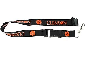 aminco NCAA Clemson Tigers Team Lanyard, Black