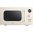 COMFEE' CM-M092AAT Retro Microwave with 9 Preset Programs, Fast Multi-stage Cooking, Turntable Reset Function Kitchen Timer, Mute Function, ECO Mode, LED digital display, 0.9 cu.ft, 900W, Apricot