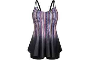 Hanna Nikole Womens Plus Size Tankini Swimsuit Two Piece Bathing Suits Flowy Swim Tops with Boy Shorts