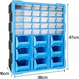 TekBox DIY Tool Bits Storage Organiser Unit with Mixed Drawers and Tubs view 3