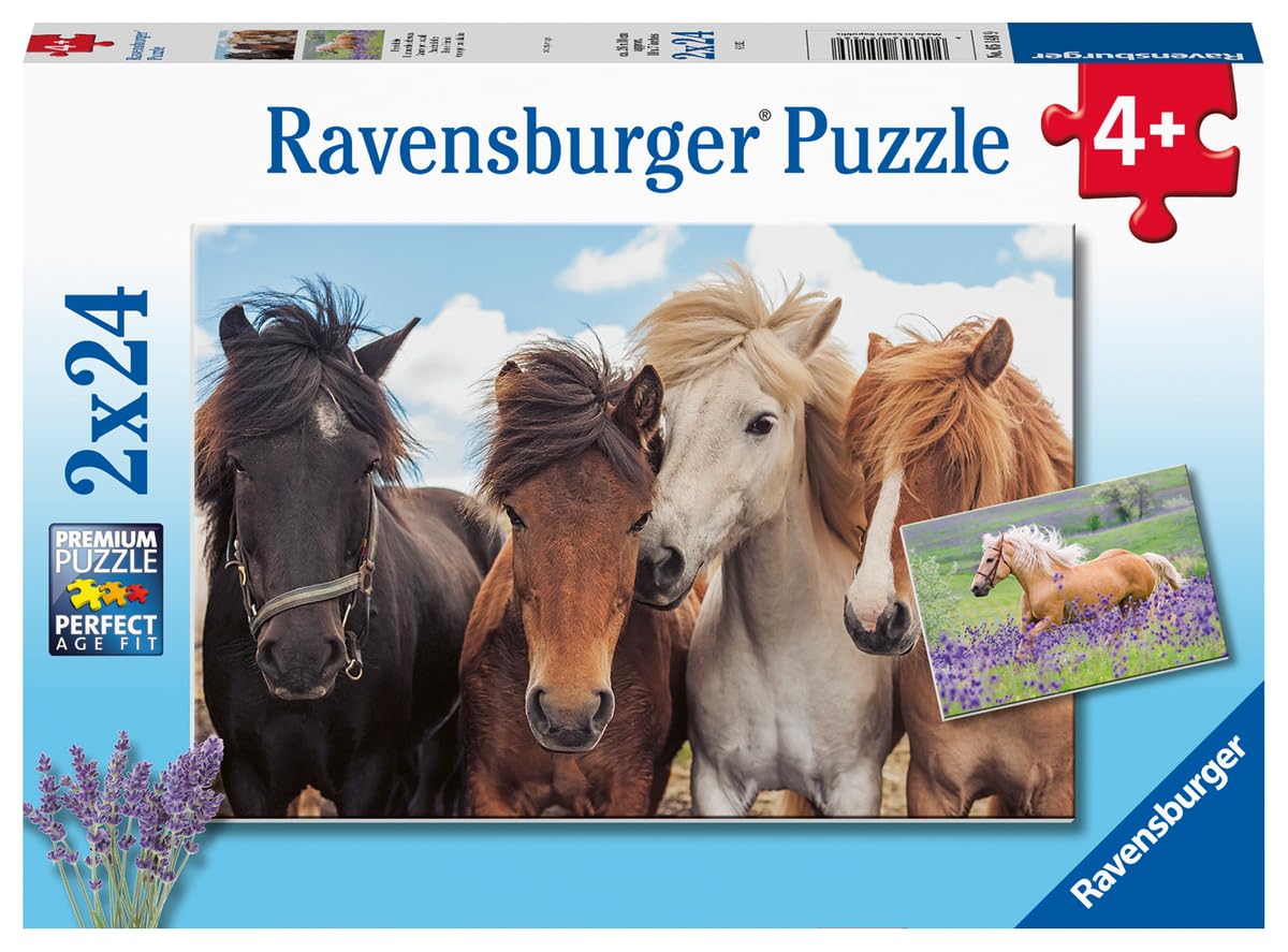 Ravensburger Children's Puzzle - 05148 Horse Love - Puzzle for Children from 4 Years with 2 x 24 Pieces, Geel