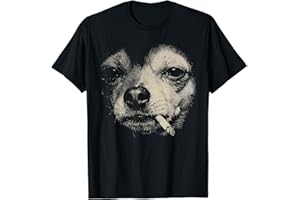 HaiYanPetrel Dog Smoking Cigarette Funny Chihuahua Meme T-Shirt