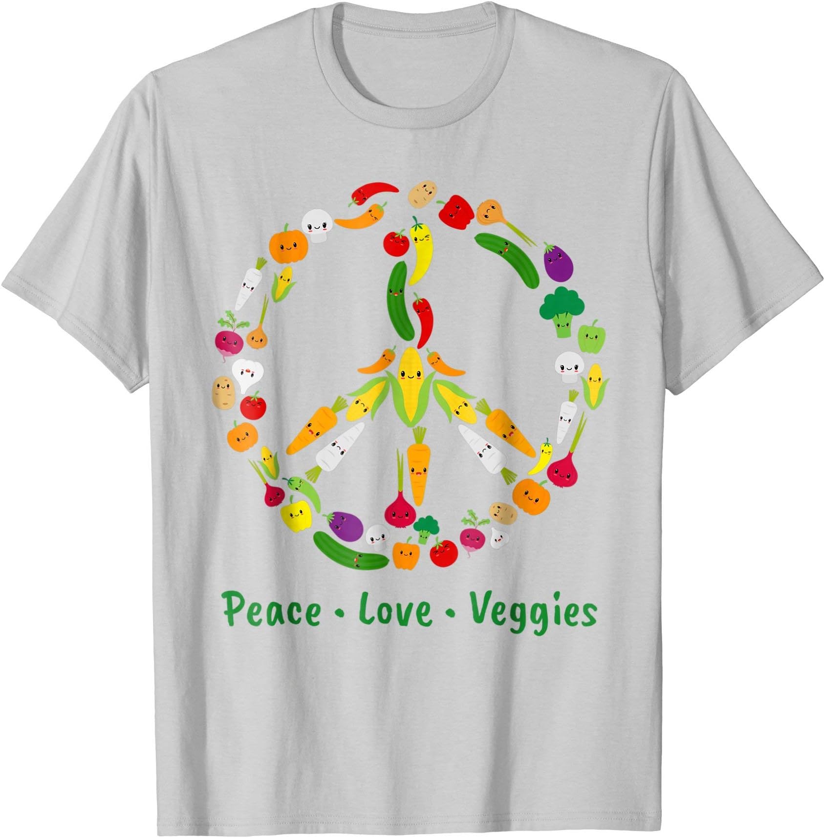 Cute Kawaii Vegetable Veggie Peace Sign | Vegan T Shirt
