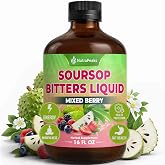 NutraPeaks Soursop Bitters Liquid &ndash; Mixed Berry, Herbal Detox, 16 fl oz | Herbal detox with Ginger, Turmeric, Black Seed, Ashwagandha, Senna &amp; Sea Moss. Supports digestion &amp; immunity.
