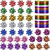 Pendant of Luck 54 Pcs Shiny Christmas Bows for Gift Wrapping, 2 in Mini Gift Wrap Bows for Xmas Decor, Hanukkah, Birthdays, Weddings, Bridal Showers, Baby Showers Occasion (Sparkly Color 54 Pcs Set)