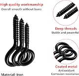 Qrity Pack of 20 Eye Screws 20 mm Ring Screw Hooks Black Q Type view 3