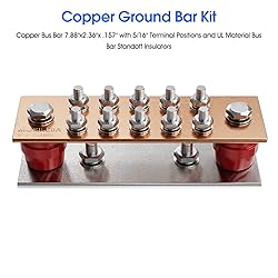 Wall Mounted Ground Bar Kit-Copper Bus Bar