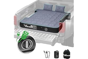 Uncle Elk Truck Bed Mattress 5.5-5.8ft: Inflatable Full Size Truck Bed Air Mattress with Wireless Rechargeable Pump, Pickup Mattress with Carry Bag (Grey)