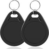NFC Tags Tag215 NFC Keytags Black NFC fob Rewritable NFC 215 Tag NFC Business Card Programmable NFC Tag 504 Bytes Memory，Compatible with Android &amp; iPhones (NFC215BLACK-2PCS)