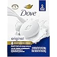 Dove Beauty Bar Soap Original, 2 Bars for Soft, Smooth Skin, with 1/4 Moisturizing Cream 3.75 oz