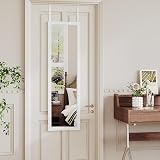 Dripex Over Door Mirror Full Length 110 x 33 cm White Toughened Glass view 7