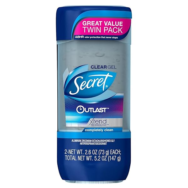 SECRET OUTLAST XTEND COMPLETELY CLEAN CLEAR GEL ANTIPERSPIRANT & DEODORANT TWIN PACK – 5.2OZ