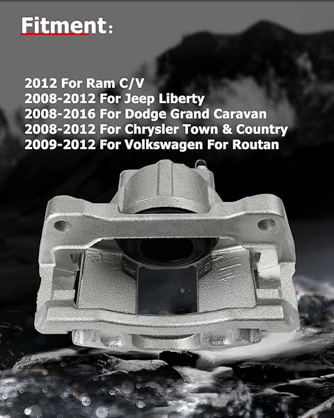 CCIYU FRONT LEFT & RIGHT BRAKE CALIPERS WITH BRACKET 18B5045 18B5044 FOR CHRYSLER 2008-2012 FOR DODGE 2007-2016 FOR JEEP 2007-2012 FOR RAM 2012 FOR VOLKSWAGEN 2009-2012 (2PCS)