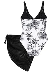 Mecamelon Girls One Piece Swimsuit with Cover Up