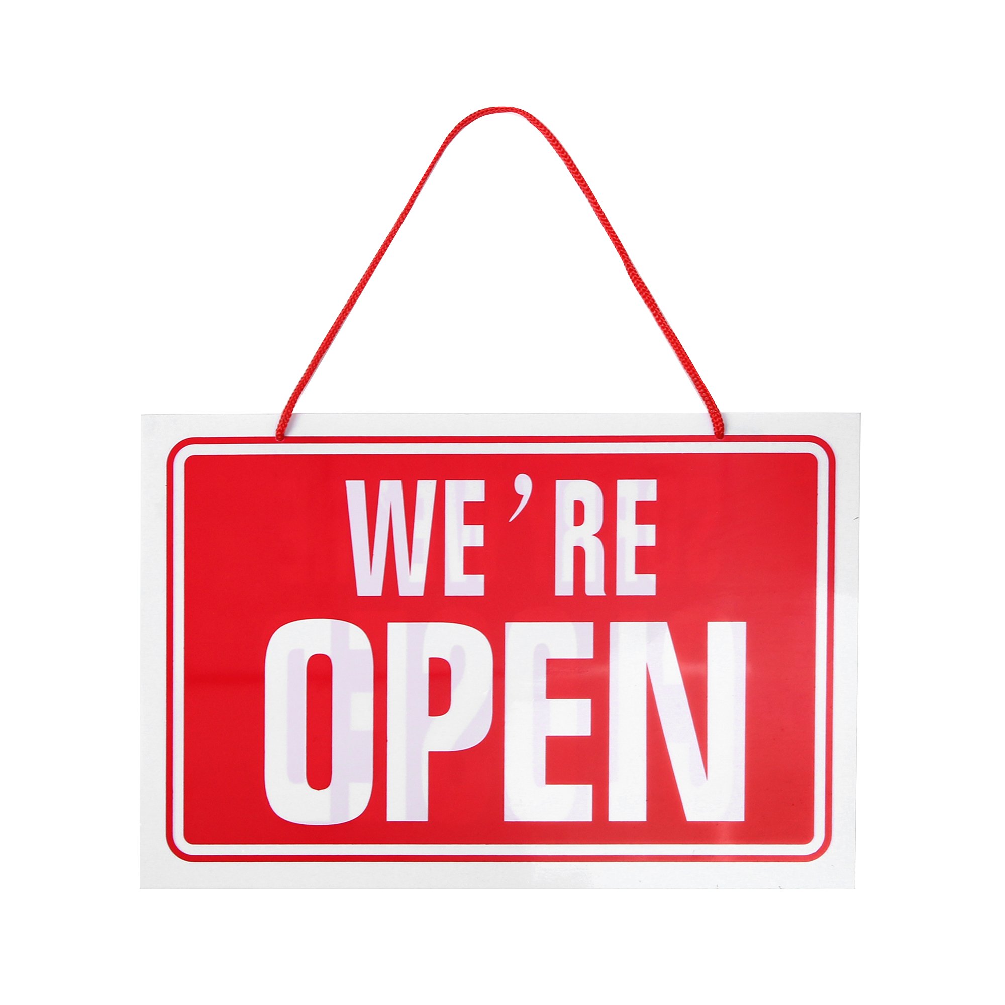 Open Closed Sign Hanging Reversible High Contrast Red Shop Double Sided Door Noticed