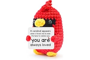 MHSMHL Cardinal Gifts for Women – Handmade Crochet Cardinal with Comforting Message, Memorial and Sympathy Gifts for Loss of Loved One, Bereavement Christmas Stocking Stuffers for Teen Adult