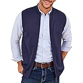 Runcati Mens Full Zip Sweater Vest Knitted Stand Collar Cardigan Golf Vest Casual Slim Fit Sleeveless Sweaters