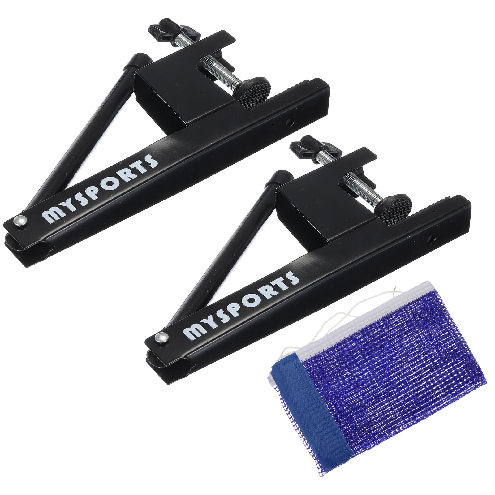 PATIKIL 6 Feet Collapsible Table Tennis Net and Post Set, Portable Ping-Pong Mesh Net Adjustable Post Up to 1.77-inch for Training Competition, Black Blue