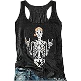 Womens Mandala Vintage Graphic Racerback Tank Tops Summer Casual Loose O-Neck Tanks Vest Vacation Classic-Fit Shirt Cami