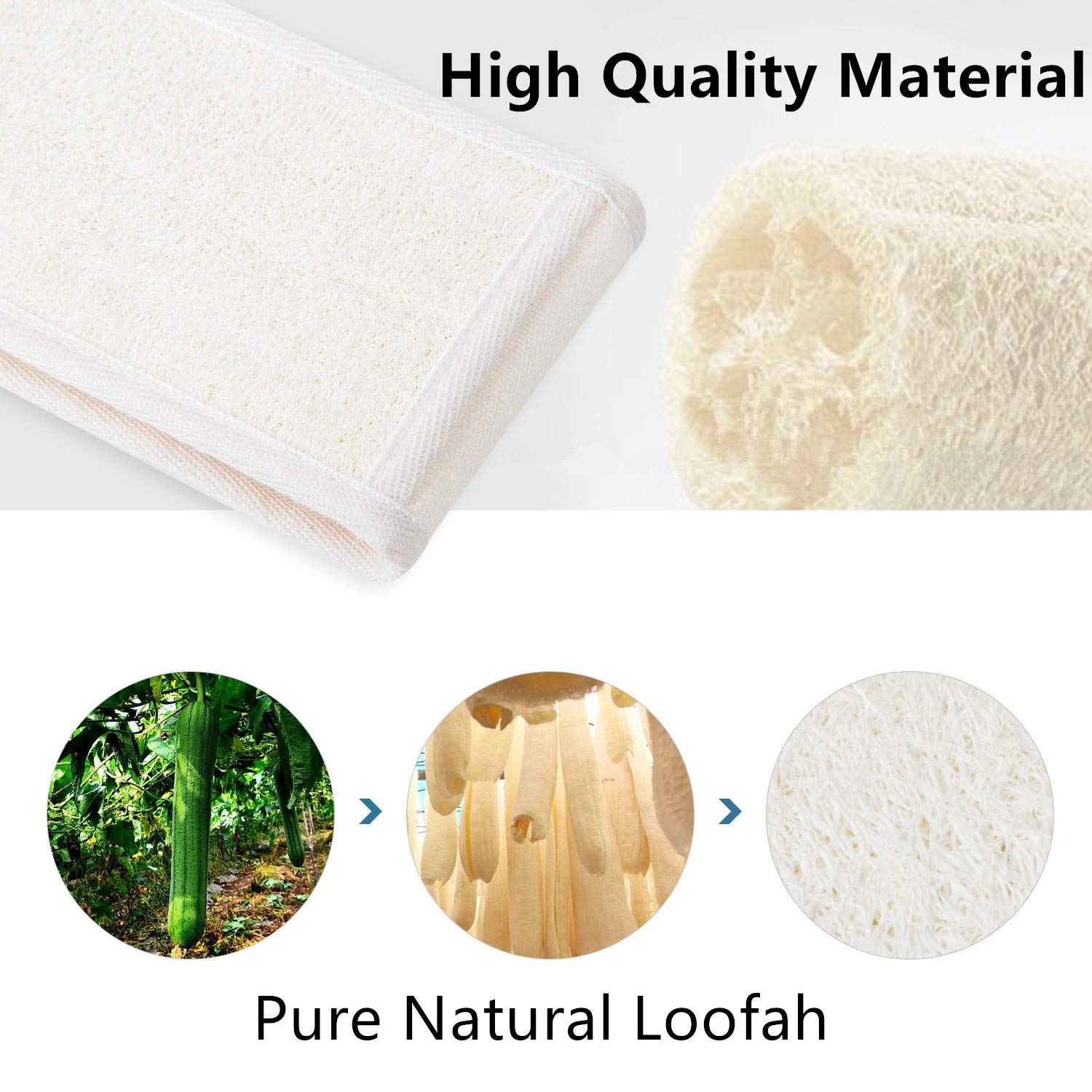 Pure Natural Loofah Back Scrubber for Shower, Deep Clean & Exfoliating, Invigorate Your Skin, Good for Health and Beauty