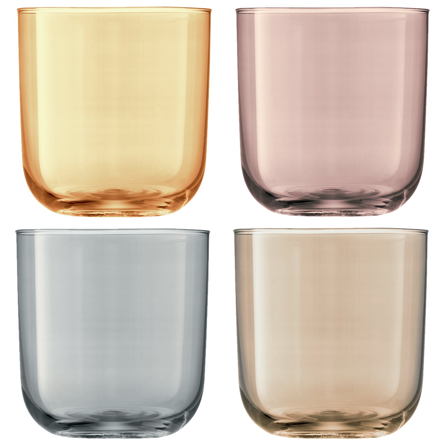 LSA Polka Tumbler 420ml Metallics Assorted | Set of 4 | Hand Painted Glassware | PZ07