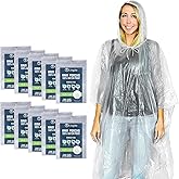 Lingito Clear Emergency Rain Ponchos Adults, Thicker, 100% Waterproof Emergency Camping Rain Poncho, Amusement Parks, Hikes