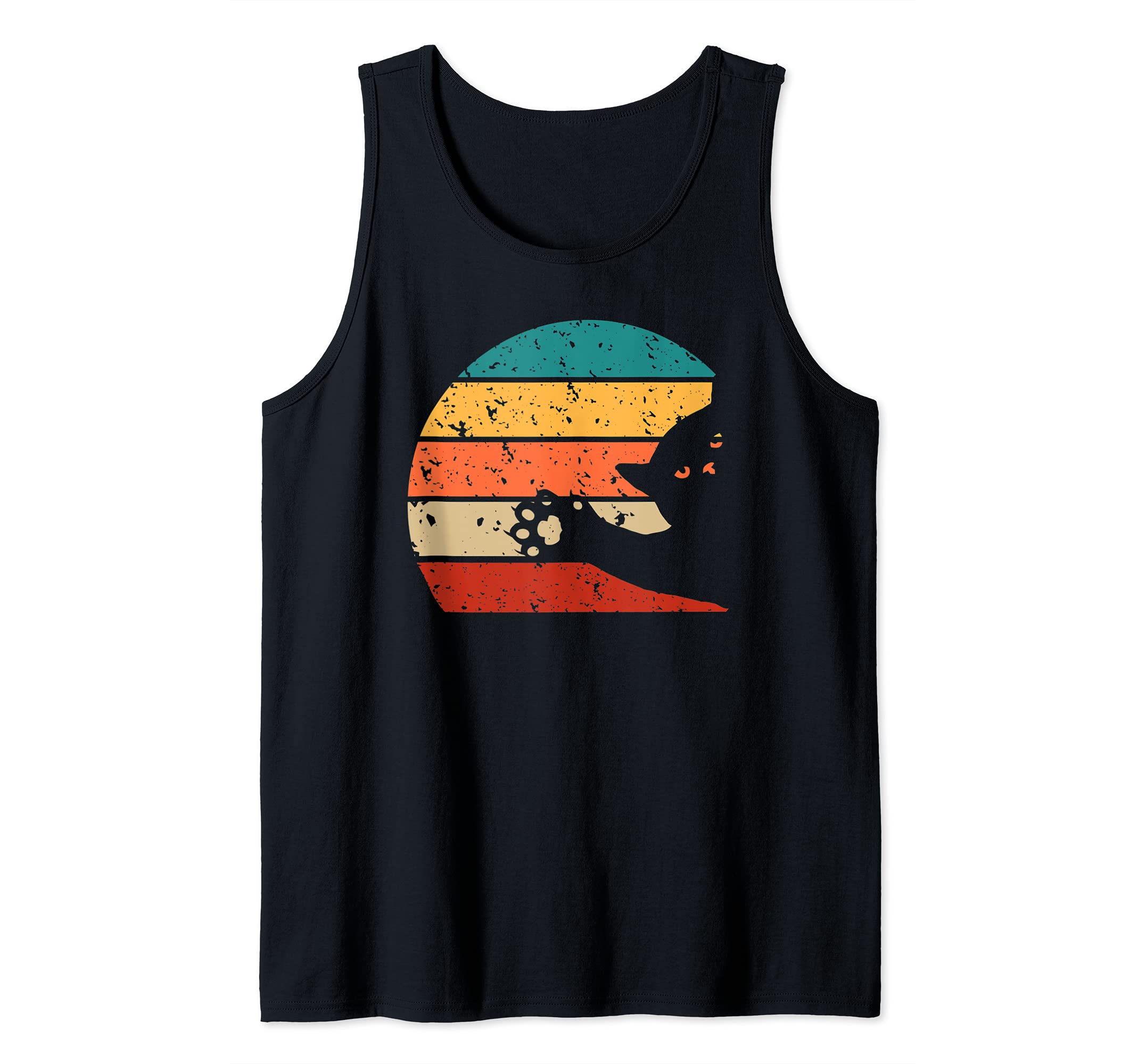 Retro Vintage Black Cat Design Sarcastic Cat with Paw Gift Tank Top