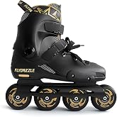 FLYDAZZLE Inline Skates for Men Urban - Freeride Slalom City Street Skating, Hard Boot ABEC-9 Bearing Ankle Support, Bonus Insoles Laces