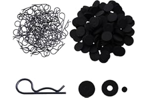 HobbyPark 200pcs RC Clips Pins & Foam Washers for 1/10 1/12 Scale Traxxas Redcat HPI Himoto HSP Exceed RC Cars Parts Trucks Buggies Body Shell Replacement (Black Clips)