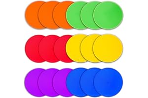 VHXORRZ 9 Inch 9.8 Inch Colored spot Marker 12 Pcs, Non-Slip Rubber Agility Markers Flat Field Cones Floor Dots for Football, Basketball Training Markers, Dance Practice and Drills with Flat Cones Points