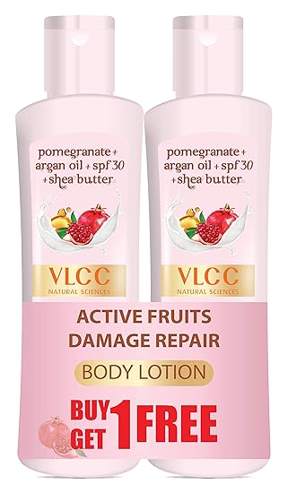 VLCC Active Fruits Damage Repair Body Lotion SPF 30 | PA+++, 100 ml (Buy 1 Get 1 Free)