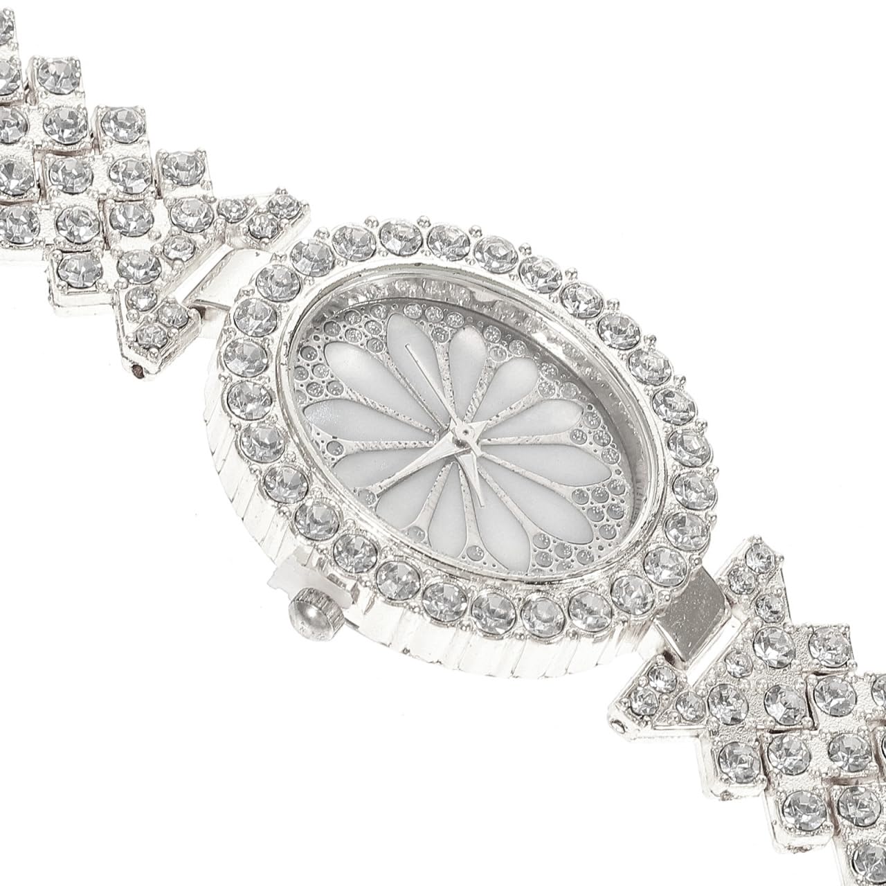 Hemobllo Silver Women Watch Luxury Ladies Watches Full Rhinestones Watches for Dial Bling Girls Watch Elegant Dress WristWatches