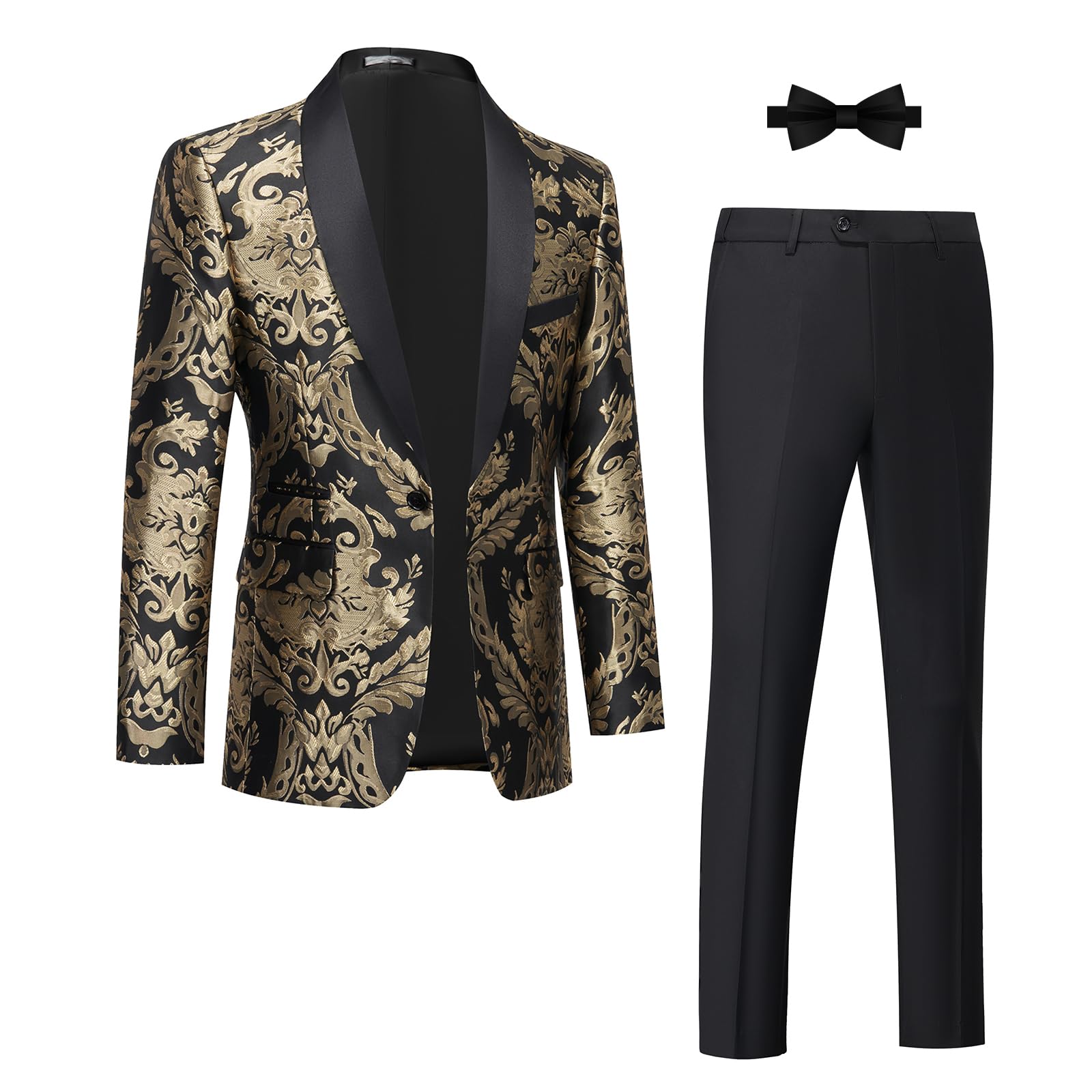 Black Sim Fit Tuxedo 2 Pieces with Matching Bow Tie main image 1