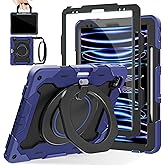 ROISKIN for iPad Pro 12.9 -Inch Case (6th, 5th, 4th & 3rd Gen)with HD Screen Protector, 360 Stand, Handle, Pencil Holder,Shoulder Strap[15ft Drop Protection]Rugged Bulky Full Body 12.9 iPad Pro Case