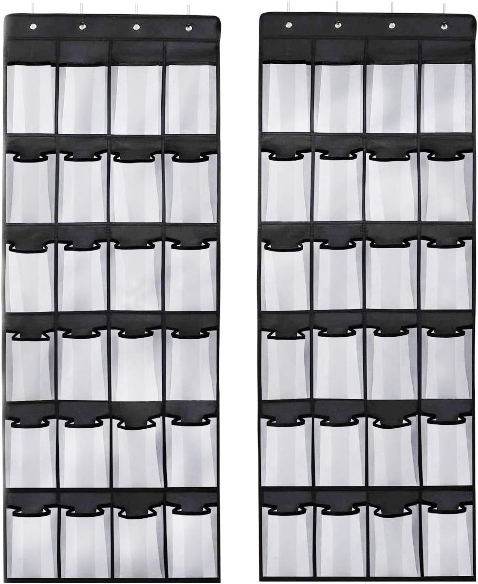hanging shoe holder on 59 X 21 6 1pieces Portable Closet Organizer Over The Door Shoe Organizer Mesh Shoe Holder 24 Pockets Hanging Shoes Organizer Compartment Storage With 4 Door Hooks For Bedroom Closet Bathroom Storage