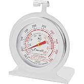 Escali AHO1 Durable Stainless Steel Oven Thermometer, Oven Safe with Stand or Hang, HACCP Guidelines, and NSF Certified Silver