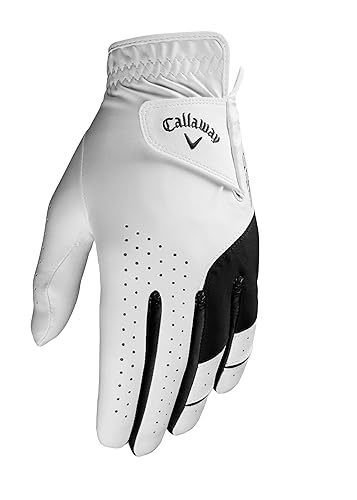Callaway Golf Weather Spann Glove (Worn on Left Hand, Cadet (Short Fingers) 2019, X-Large, White (2-pack))
